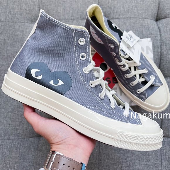 Host Pick ⭐️🖤 New converse cdg comme des garçons play HI grey - Picture 4 of 4